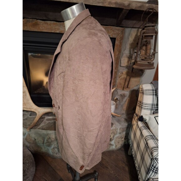 Brad Whitney Western Darts Arrows Suit Jacket Blazer Soft Faux Suede Brown  40 R - Picture 5 of 7